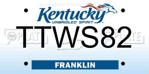 TTWS82 Kentucky License Plate