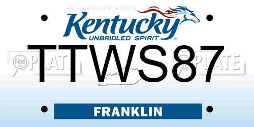 TTWS87 Kentucky License Plate