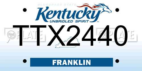 TTX2440 Kentucky License Plate