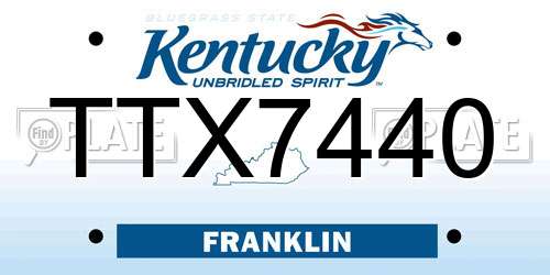 TTX7440 Kentucky License Plate