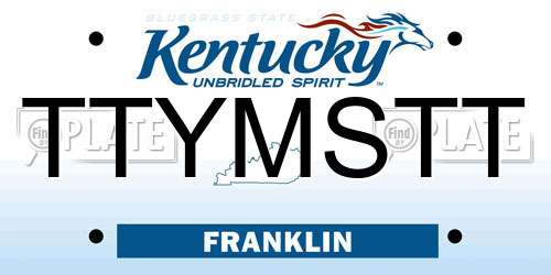 TTYMSTT Kentucky License Plate