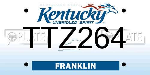 TTZ264 Kentucky License Plate
