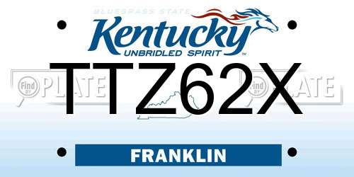 TTZ62X Kentucky License Plate