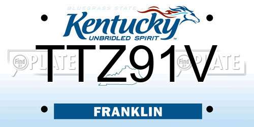 TTZ91V Kentucky License Plate