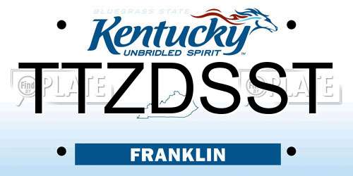 TTZDSST Kentucky License Plate