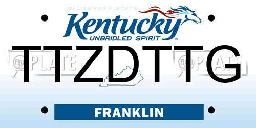 TTZDTTG Kentucky License Plate