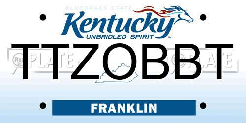 TTZOBBT Kentucky License Plate