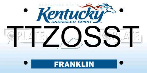 TTZOSST Kentucky License Plate