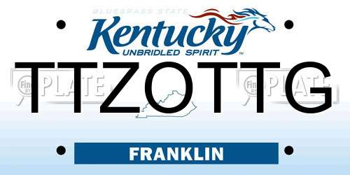 TTZOTTG Kentucky License Plate
