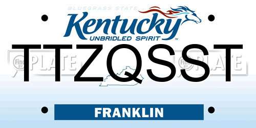 TTZQSST Kentucky License Plate