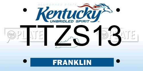 TTZS13 Kentucky License Plate