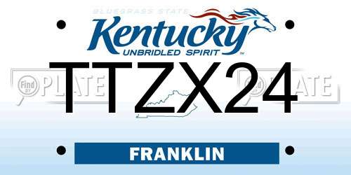 TTZX24 Kentucky License Plate