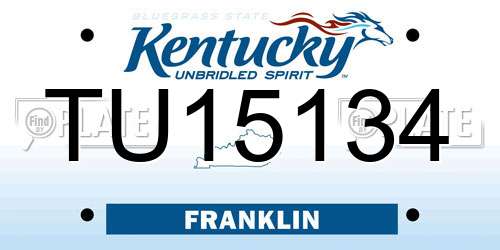 TU15134 Kentucky License Plate