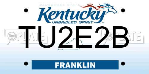 TU2E2B Kentucky License Plate
