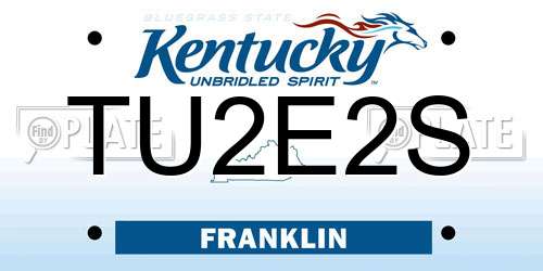 TU2E2S Kentucky License Plate