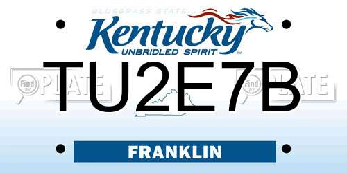 TU2E7B Kentucky License Plate