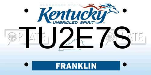 TU2E7S Kentucky License Plate