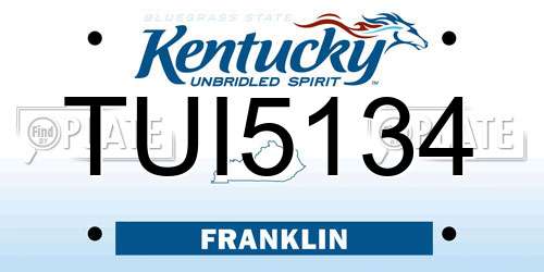 TUI5134 Kentucky License Plate