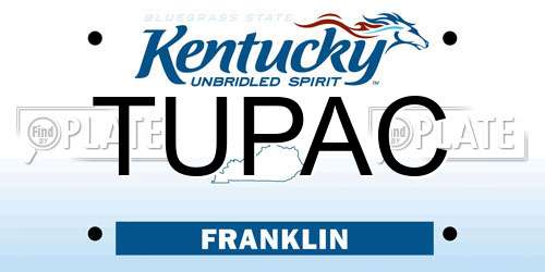 TUPAC Kentucky License Plate