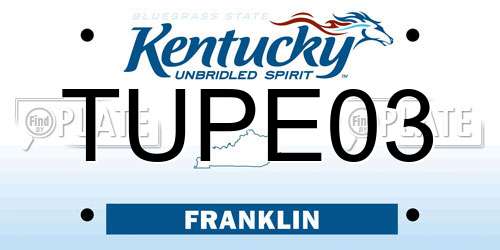 TUPE03 Kentucky License Plate