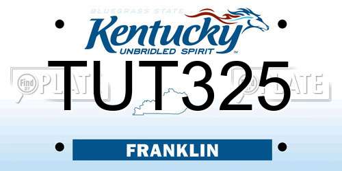 TUT325 Kentucky License Plate