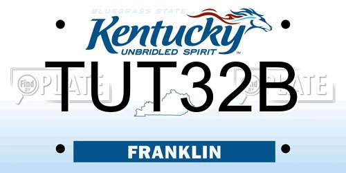 TUT32B Kentucky License Plate