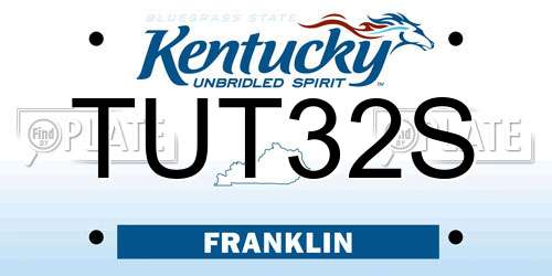 TUT32S Kentucky License Plate