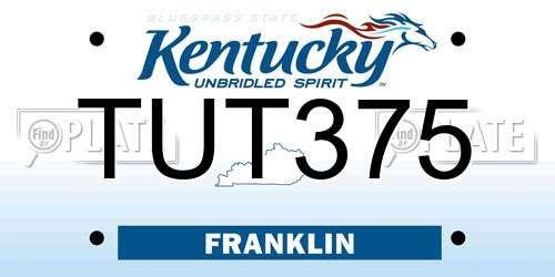 TUT375 Kentucky License Plate