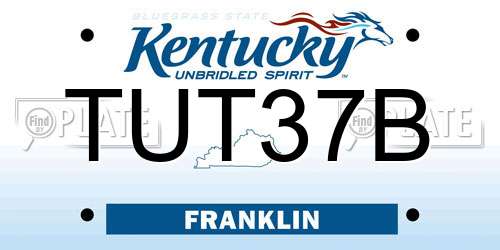 TUT37B Kentucky License Plate