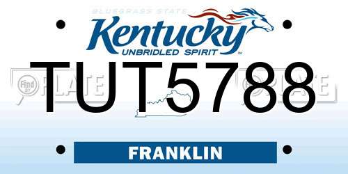 TUT5788 Kentucky License Plate
