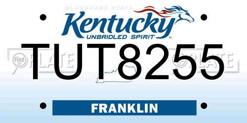TUT8255 Kentucky License Plate