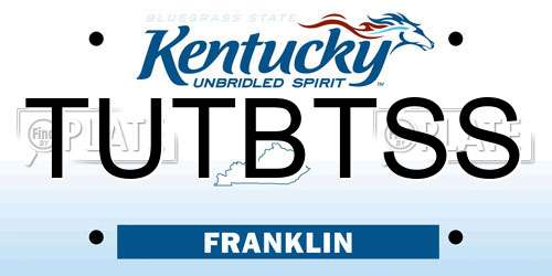 TUTBTSS Kentucky License Plate