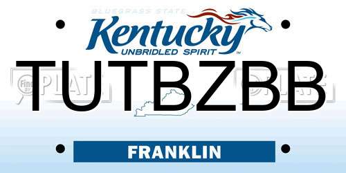TUTBZBB Kentucky License Plate