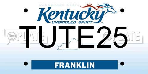 TUTE25 Kentucky License Plate