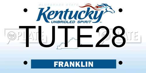 TUTE28 Kentucky License Plate