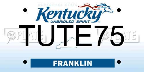 TUTE75 Kentucky License Plate