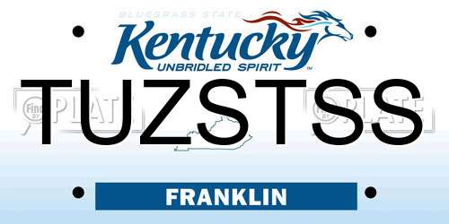 TUZSTSS Kentucky License Plate