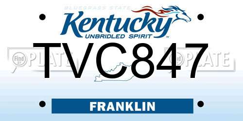 TVC847 Kentucky License Plate