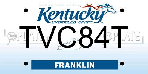 TVC84T Kentucky License Plate