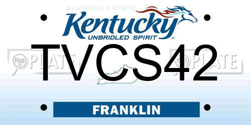 TVCS42 Kentucky License Plate