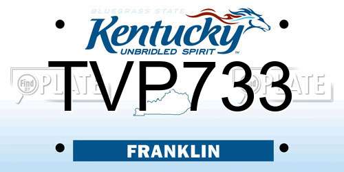 TVP733 Kentucky License Plate