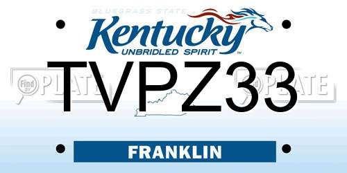 TVPZ33 Kentucky License Plate