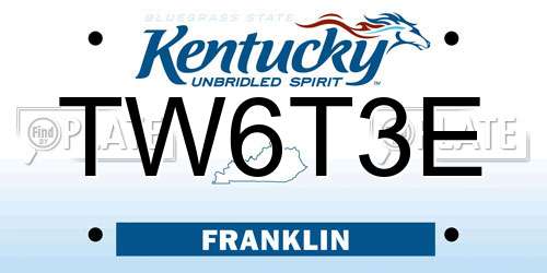 TW6T3E Kentucky License Plate