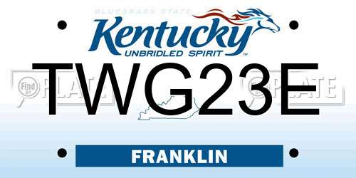 TWG23E Kentucky License Plate