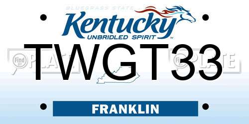 TWGT33 Kentucky License Plate