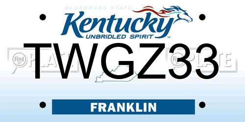 TWGZ33 Kentucky License Plate