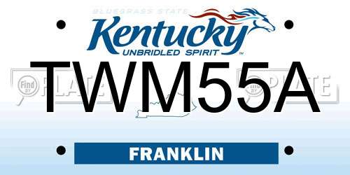 TWM55A Kentucky License Plate