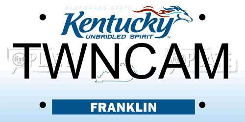 TWNCAM Kentucky License Plate