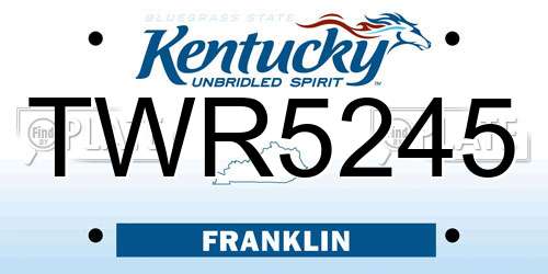 TWR5245 Kentucky License Plate