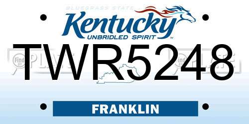 TWR5248 Kentucky License Plate